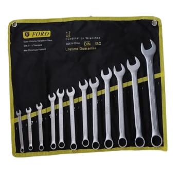 آچار یک سر تخت و یک سر رینگ فورد مدل 6-12 مجموعه 12 عددی