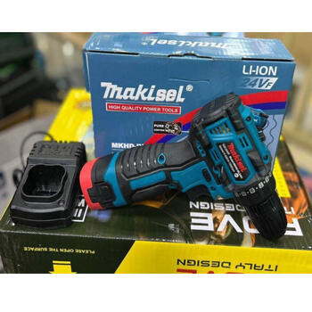 دریل شارژی براشلس 24ولت تک باطری طرح ماکیتا